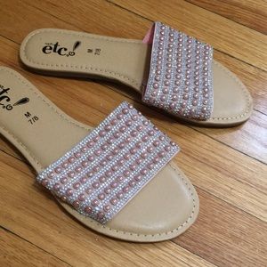 Sparkly slide on sandals